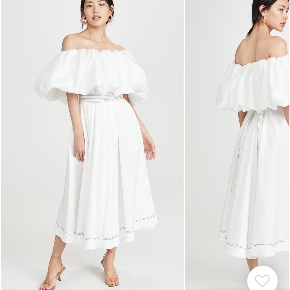 Aje prima puff midi dress